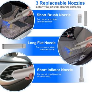 Aspirapolvere Portatile per Auto Senza Fili, Potente Aspirazione 16kPa, 2 Velocità, Filtrazione, Luce LED SOS, Ricaricabile, Leggero - Product Image 3