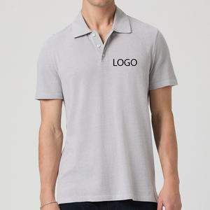 High Quality Stitching Casual Outdoor Wear Men Solid Color Tee Shirt With Short Sleeves / Turn <b>Down</b> Collar OEM Service Designing - Product Image 1