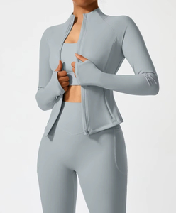 Combinaison de sport pour femme Edoor Wears, séchage rapide, en spandex/nylon, avec points contrastés, manches longues, une pièce - Product Image 6