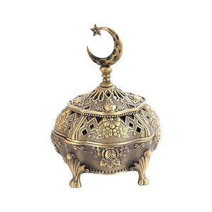 Antique Brass Incense <b>Burner</b> Crescent Moon Aromatherapy Diffuser Ornate Floral Incense Holder <b>for</b> Home Decor - Product Image 1