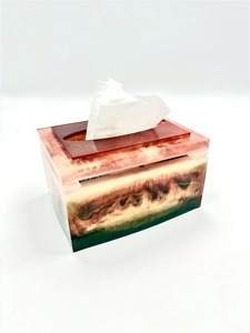 Luxury Resin Tissue Box Holder Decorative Home Accessory Facial Tissue Box <b>Organizer</b> for Hotels Offices and Restaurants - Product Image 6
