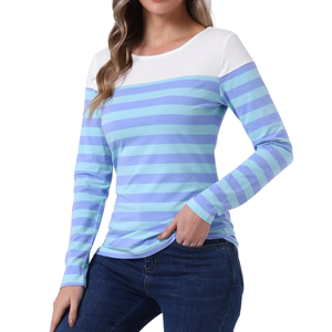 Blusa Casual de Algodón Orgánico Ecológico para Mujer, con Cuello y Lentejuelas, para Fiesta, Proveedor Mayorista - Product Image 6