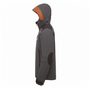 Veste matelassée à capuche grise pour homme, design sportif imperméable avec logo, vêtements d'extérieur pour l'hiver - Product Image 4