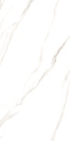 Carreaux de porcelaine effet marbre blanc minimaliste Realto Bianco 600x1200mm, brillants, antidérapants, 8mm d'épaisseur, pour sol et mur, usage intérieur, villa
