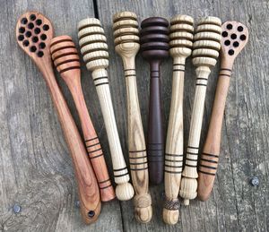 Food Safe Wooden Honey Dipper Spoon <b>For</b> Organic Honey Breakfast Pancake Bread And Waffle Serving Supplies - Product Image 1
