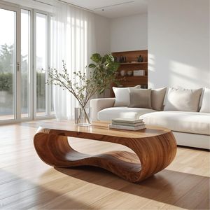 <b>Crafted</b> Solid Wooden Coffee <b>Table</b> Ideal <b>For</b> Living Room Display And Functional Utility - Product Image 2