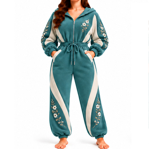 Combinaison en polaire pour femmes, coupe décontractée, vêtements décontractés pour le temps froid - Product Image 4