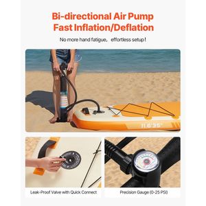 กระดานยืนพายแบบเป่าลมขนาด 11.6 นิ้ว x 35 นิ้ว x 6 นิ้ว น้ำหนักเบาพิเศษ สำหรับเยาวชนและผู้ใหญ่ พร้อมปั๊มลม สายรัดข้อเท้า และอุปกรณ์เสริมพื้นผิวกันลื่น - Product Image 5