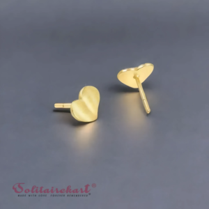 Solitairekart 14K Gold 2.17grm Pendientes finos Diseño de corazón de pétalos dorados - Product Image 6