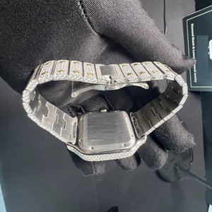 High Demand <b>Automatic</b> Moissanite Diamond Watch Stainless Steel Quartz Luxury Stylish <b>Wristwatch</b> for Business Professionals Use - Product Image 3