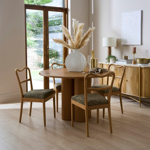 Chaise d'appoint en bois naturel de style Japandi avec dossier ergonomique en forme de cœur pour salle à manger à domicile - Product Image 6