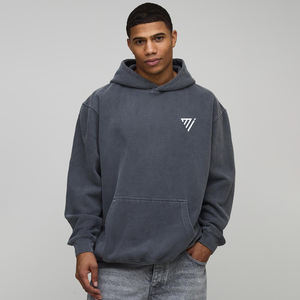 Sudadera con Capucha Extra Grande para Hombre, Color Sólido, Talla Grande, Capucha Ajustable, Detalles Acanalados, Fabricada por Marfa International - Product Image 2