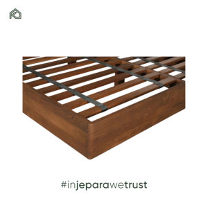 Cadre de lit double confortable en teck massif sculpté à la main, style mid-century moderne, mobilier indonésien de haute qualité pour usage domestique - Vino - Product Image 3