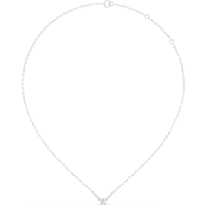 Collar con Colgante de Diamantes Chapado en Oro Blanco, Cadena Chevron para Mujer, Regalo para Aniversario, Boda o Fiesta - Product Image 1