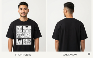 Camiseta Negra de Manga Corta para Hombre con Estampado de Dibujos Animados, Corte Regular Informal, Cuello Redondo, 100% Algodón Jersey - Product Image 4