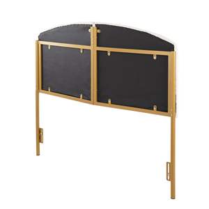 Lindsey Queen Headboard stile moderno Glam con acciaio dorato e velluto crema comodo accessorio letto - Product Image 3