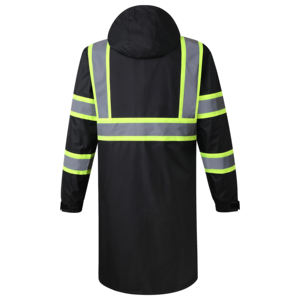 Professional Hi Vis <b>Full</b>-<b>Length</b> Reflective Safety Jacket for Men Long Sleeve Construction Safety <b>Coat</b> with Excellent Visibility - Product Image 2