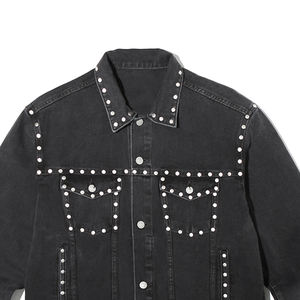 Best Selling Low Price Custom Made Men Denim <b>Rhinestone</b> <b>Jacket</b> OEM Design Regular Fit High Street Men's <b>Rhinestone</b> Denim <b>Jacket</b> - Product Image 5