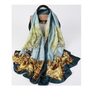 Women's Square <b>Silk</b> Scarf Digital Print Floral Elegant Multi-Functional Outdoor Fashion Accessory All Seasons Polyester - Product Image 1