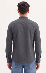Camisa de Verano para Hombre Enovate, Casual, Doble Botonadura, Manga Larga, Cuello Mao Texturizado, 100% Algodón Transpirable, ODM - Product Image 3