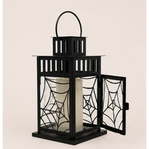 Wholesale Halloween Metal Iron <b>Lantern</b> with Spiderweb Black Candle Holder for Indoor Outdoor Home Decor And Party Supplies - Product Image 6