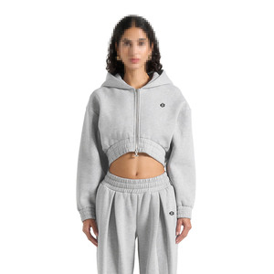 เสื้อฮู้ดครอปซิปคุณภาพสูง ผ้าฟลีซหนานุ่ม ทรงโอเวอร์ไซส์ สกรีนโลโก้ได้ ชุดวอร์มผู้หญิง ขายส่ง เสื้อผ้าสตรีทแวร์ รับผลิตแบบ OEM - Product Image 2