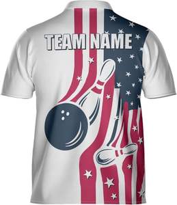 Custom Quick Dry 100% Polyester <b>Bowling</b> Polo T-shirt Sublimation Polo Shirts for Men - Product Image 4