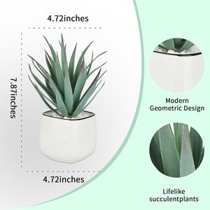 Pequeñas Suculentas Artificiales en Macetas, Decoración Boho para Interiores, Baño y Dormitorio, Plantas Artificiales de Agave, Vegetación para Cafetería y Hogar - Product Image 4
