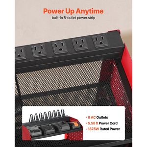 Organizzatore per Utensili Elettrici con Porta Trapani a 3 Livelli, 4 Supporti per Trapani, Stazione di Ricarica a Parete per Garage - Nuovo Modello - Product Image 3