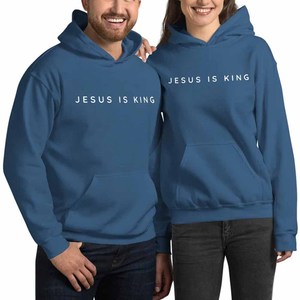 Sudadera con Capucha Personalizada 'Jesus Is King', para Hombre, Mujer y Jóvenes, de Algodón y Felpa, con Bordado de Letras en Chenilla, Estilo Universitario - Product Image 4