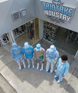 Colección de ropa urbana azul claro personalizada de TRIOTAKE INDUSTRY al por mayor OEM 2026: sudaderas con capucha, chaquetas, chándales y pantalones cortos - Product Image 6