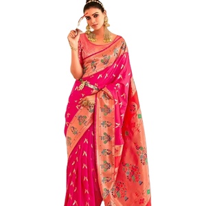 Sari en soie de viscose géorgette pour femmes, nouvelle conception, best-seller + Blouse, vêtements indiens traditionnels de haute qualité, vente en gros - Product Image 1