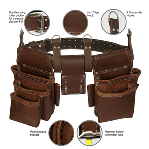 High Quality Comfortable Carpenter Leather <b>Tool</b> Pouch <b>Belt</b> Bag for Professional Electrician-3 Month Warranty 200 lb - Product Image 4