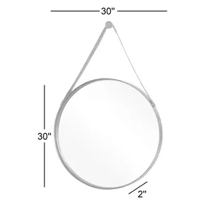 Miroir mural circulaire minimaliste de 30 pouces, miroir décoratif en verre pour le salon, décoration intérieure - Product Image 6