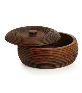 Boîte à chapati en bois de qualité supérieure, conteneur de rangement pour pain et roti - Product Image 1