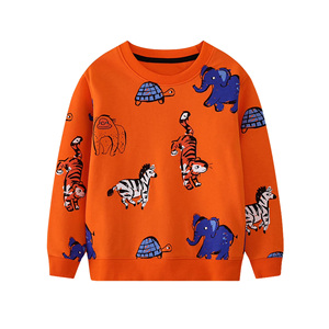 Nouveauté : Sweat-shirt doublé en molleton 100 % coton biologique pour bébés et jeunes garçons, motif animaux écologiques, col rond, hiver - Product Image 5