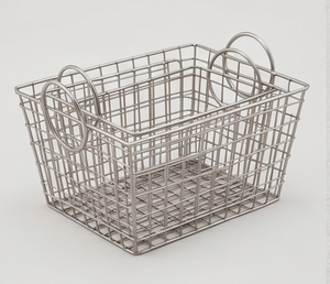 Premium Rectangular Metal <b>Wire</b> <b>Storage</b> <b>Basket</b> With Handles Simple Multi Purpose Neatening Organizer For Home - Product Image 6