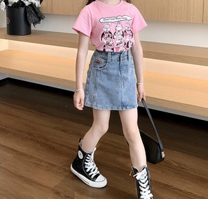 High Waist Denim Mini <b>Skirt</b> Women Digital Printed Cartoon Print Straight Casual Summer Washed Pockets Comfortable Fit In-Stock - Product Image 6