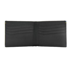 <b>Men's</b> Genuine Leather Slim <b>Wallet</b> With Striped Lining Fold Closure Card Holder Short Length Minimalist Design - Product Image 2