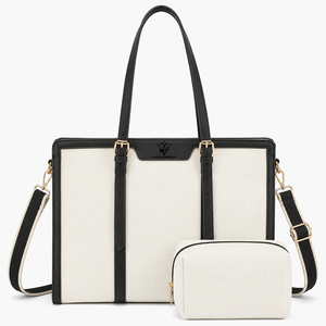 High Quality Fashion Women PU Leather Handbag Set Spacious Office Laptop <b>Tote</b> <b>Bag</b> <b>with</b> Removable <b>Shoulder</b> <b>Strap</b> - Product Image 1