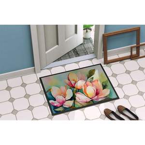 Mississippi Magnolia Watercolor Doormat Non-Slip Indoor <b>Outdoor</b> Entryway Rug Low Pile 24H X 36W Washable Front Door <b>Mat</b> - Product Image 4