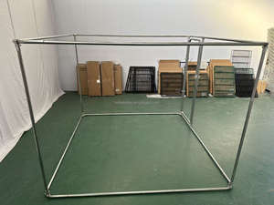 กรงสุนัขเหล็กชุบสังกะสีแบบจุ่มร้อน คอกสุนัขเหล็กชุบสังกะสี ทนทาน รั้วตาข่ายสำหรับสุนัขกลางแจ้ง - Product Image 5