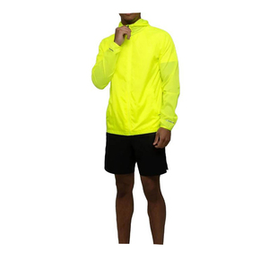 Men's Bright <b>Yellow</b> <b>Waterproof</b> Hooded Rain <b>Jacket</b> Lightweight Spring Outdoor Sporty Zipper Closure Polyester Material - Product Image 1