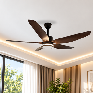 WINDBROOK Ventilador de techo de 56 pulgadas con luz, motor de corriente continua, 5 velocidades, reversible, control remoto - Product Image 4