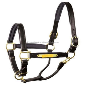 Cabestro de caballo de cuero de doble capa negro y marrón Habana de triple costura de larga duración con anillos de hebilla de doble corona ajustables - Product Image 6