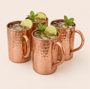Tazas Moscow Mule de Cobre Sólido de la Más Alta Calidad, Acabado Martillado, Jarra de Cerveza con Asa de Latón, Vajilla de Cobre Premium Sin Revestimiento - Product Image 2