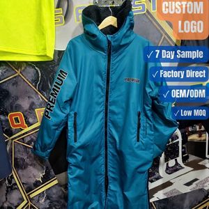Sublimation <b>Print</b> Sherpa Lined Long Sports Coat Full Zip Hood Custom OEM ODM Wholesale - Product Image 1