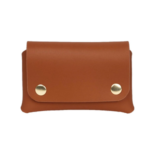 Custom Logo PU Leather <b>Small</b> Brown Credit Card <b>Wallet</b> Minimalist Multi Slot Business Card Organizer Travel - Product Image 2