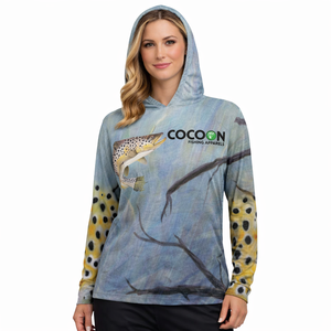 Camiseta con Capucha para Pesca de Trucha para Mujer, Manga Larga, Ropa Deportiva de Secado Rápido, Transpirable, Protección UV, Ropa Personalizada para Actividades al Aire Libre - Product Image 1