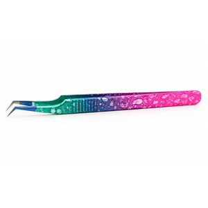 Pinzas Profesionales para Pestañas con Punta Curva, Herramienta de Belleza Metálica para Extensión de Pestañas, Duraderas, Planas, Mini, en Forma de Abanico - Product Image 3
